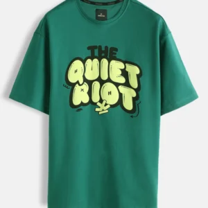 Puff Print Oversized Fit T-Shirt | Green